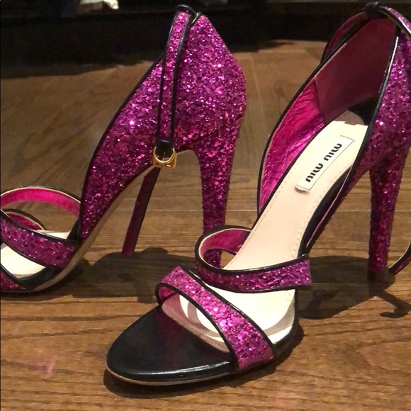 Miu Miu PINK BARBIE sparkly 39.5 shoes never worn - Picture 3 of 5